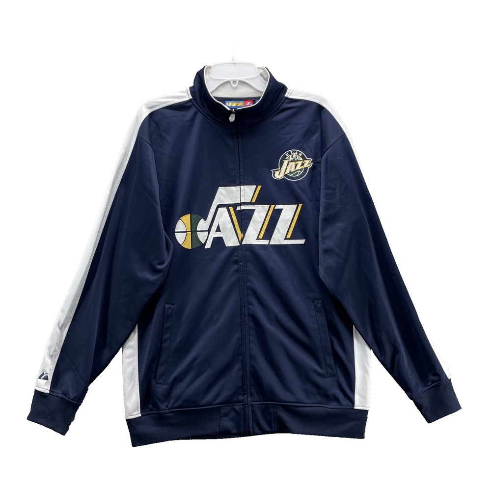 Bigman Majestic Utah Jazz Track Jacket Men's XLT NBA Sportswear Basketball‎ 90's